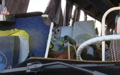 Ветер опрокинул автобус Москва-Кисловодск  на трассе в Ростовской области