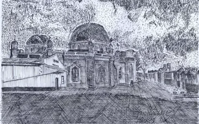 Кисловодск глазами художника. Мечеть по улице Кольцова