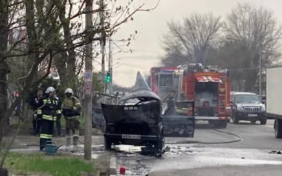 В Пятигорске на улице Мира сгорел автомобиль