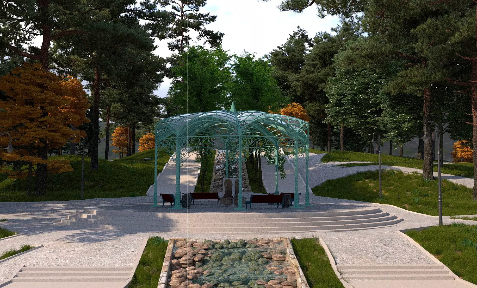 В Комсомольском парке в Кисловодске появятся фонтаны, объекты для отдыха и даже бювет с минеральной водой