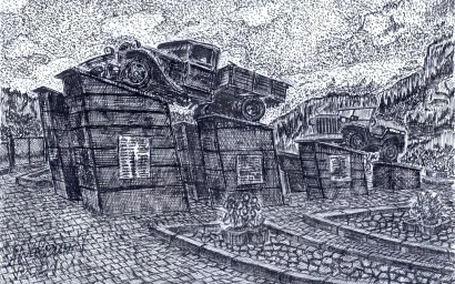 Чуйский тракт. Перо. Тушь.2012 г.