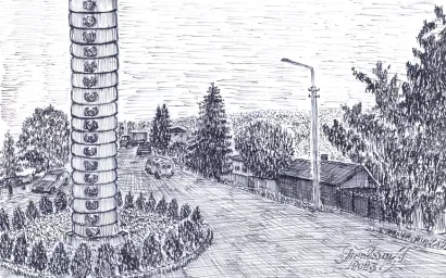 Экскурс в прошлое. Перо, тушь. 04.11. 2023г. 